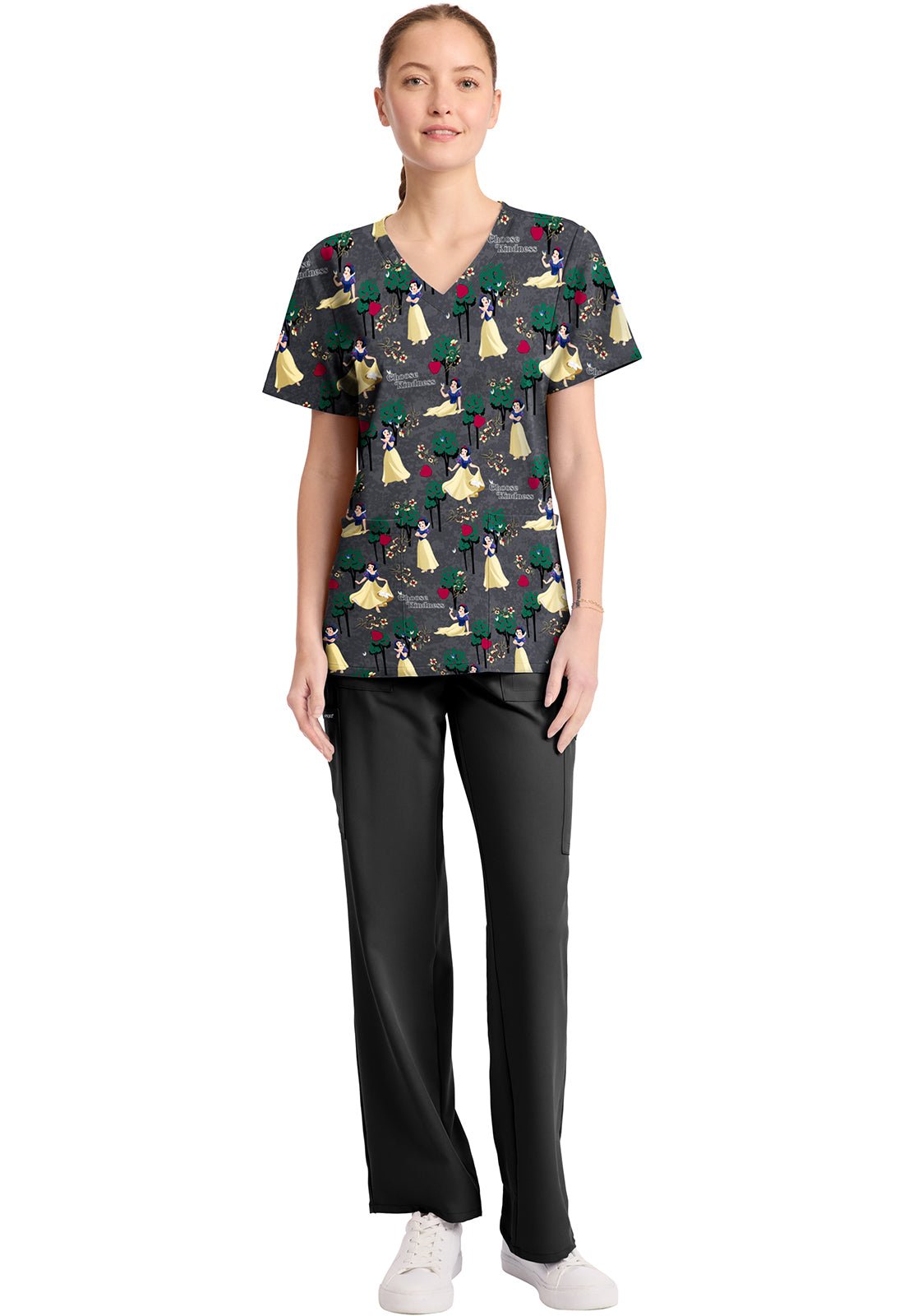 Snow White Tooniforms Licensed Disney V Neck Scrub Top TF794 PRGK - Scrubs Select