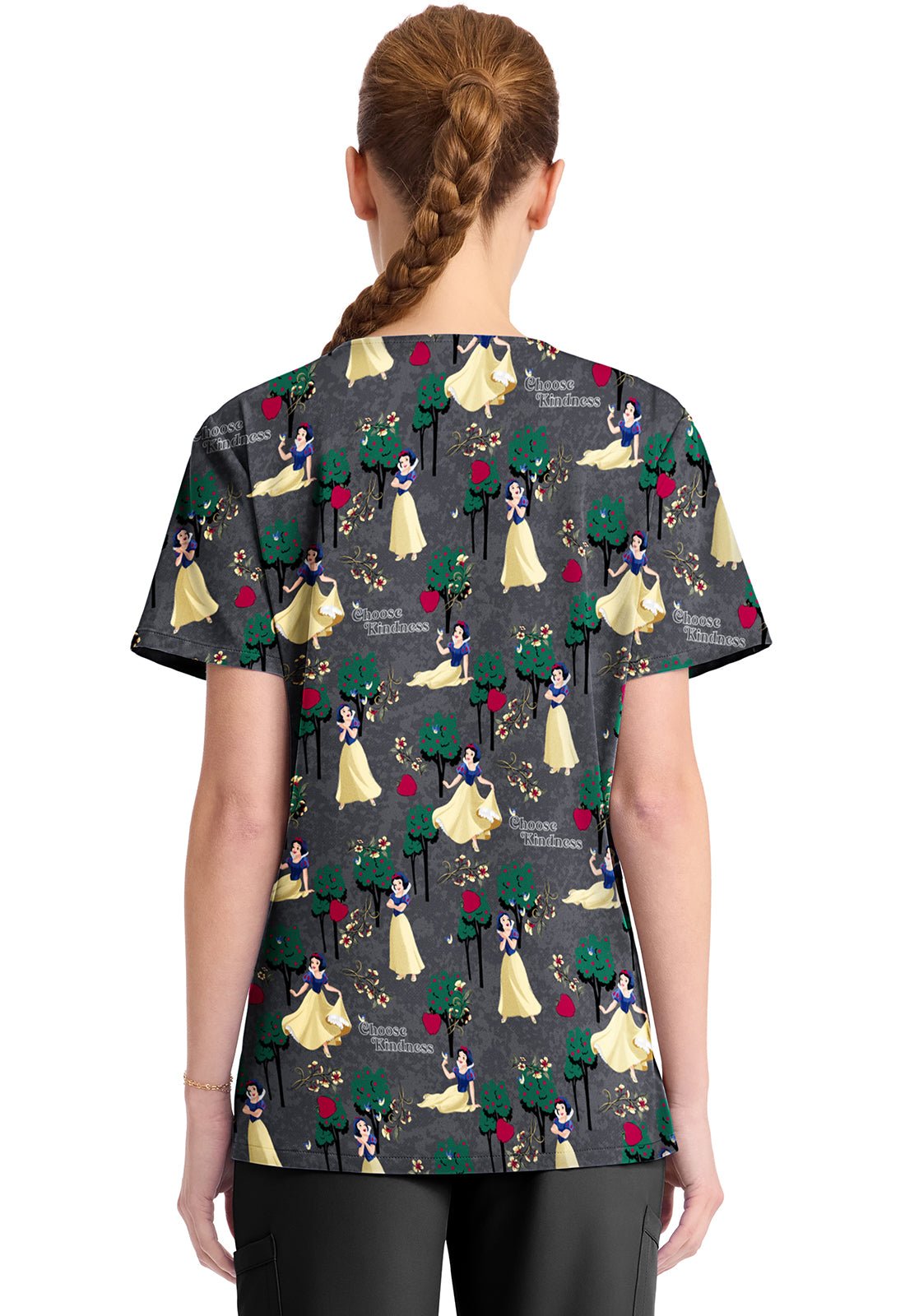 Snow White Tooniforms Licensed Disney V Neck Scrub Top TF794 PRGK - Scrubs Select
