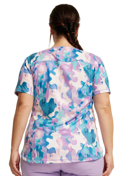 Soft Camo - tion Dickies Dynamix Print V Neck Scrub Top DK731 SFCM - Scrubs Select