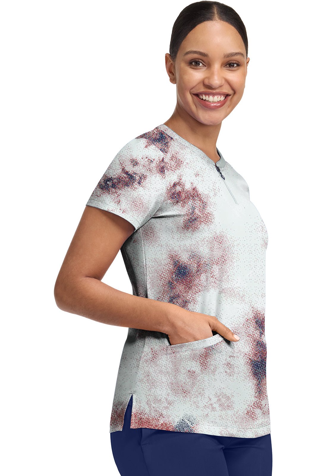 Soft Fractures Healing Hands Ivy Print Scrub V Neck Top HH907 SFFA - Scrubs Select