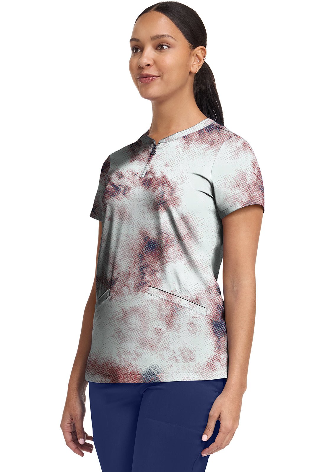 Soft Fractures Healing Hands Ivy Print Scrub V Neck Top HH907 SFFA - Scrubs Select