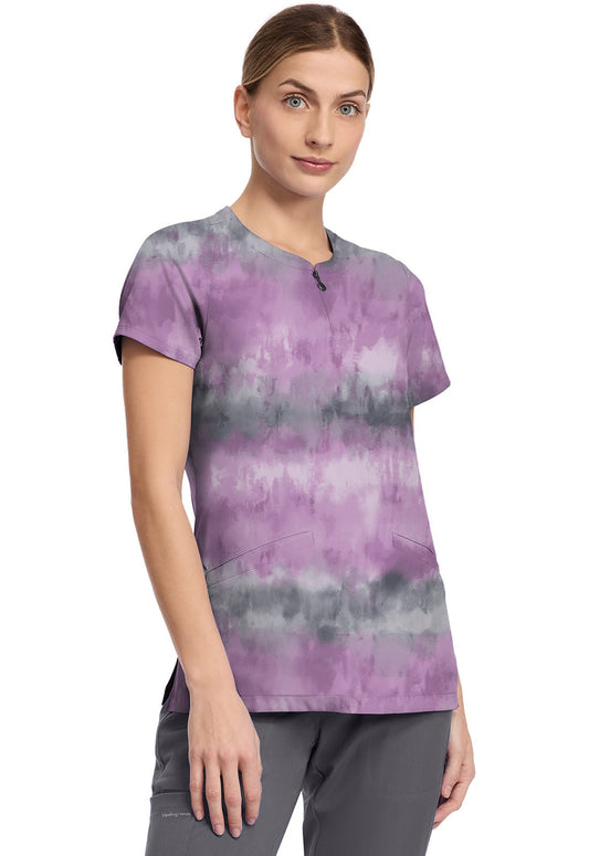 Soft Stripe Healing Hands Amanda Print Scrub V Neck Top HH911 SFSE - Scrubs Select