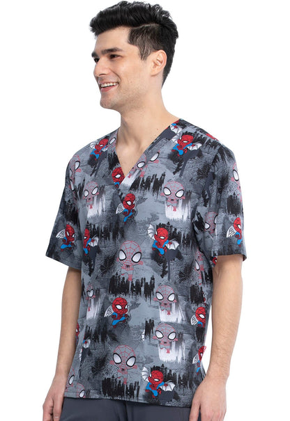 Spiderman Tooniforms Marvel Unisex V Neck Scrub Top TF606 MAOP - Scrubs Select