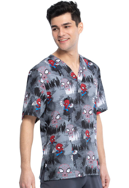 Spiderman Tooniforms Marvel Unisex V Neck Scrub Top TF606 MAOP - Scrubs Select