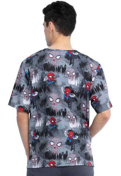 Spiderman Tooniforms Marvel Unisex V Neck Scrub Top TF606 MAOP - Scrubs Select