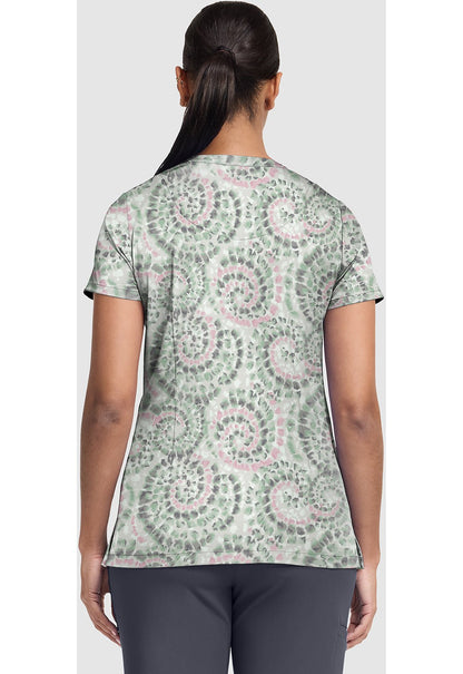 Spiral Out Healing Hands Scrubs Ivy Print V Neck Top HH907 SPIL - Scrubs Select