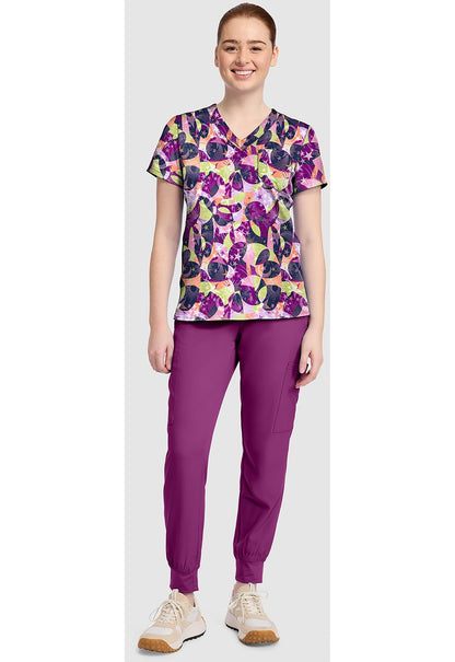 Star Bright Med Couture Print V Neck Scrub Top MC632 SARB - Scrubs Select