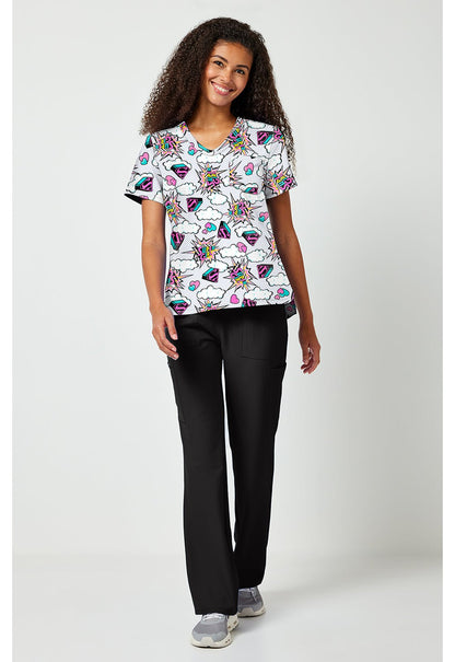 Supergirl Tooniforms Licensed DC Comics V Neck Scrub Top TF797 DMBB - Scrubs Select