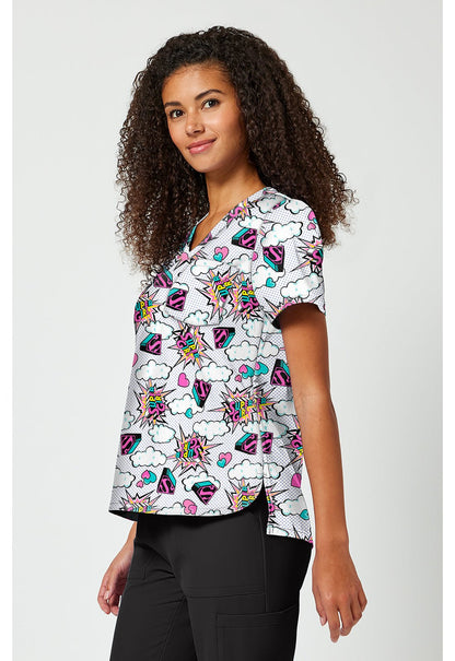 Supergirl Tooniforms Licensed DC Comics V Neck Scrub Top TF797 DMBB - Scrubs Select