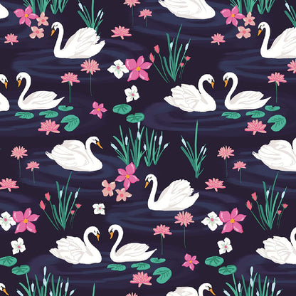 Swans Med Couture Print V Neck Scrub Top MC8564 SSWN - Scrubs Select