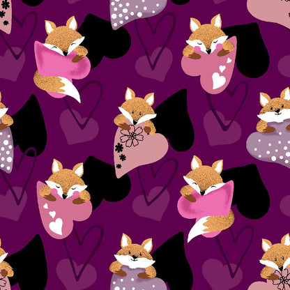Tails Of Love Cherokee Fox Print V Neck Scrub Top CK671 TALV - Scrubs Select