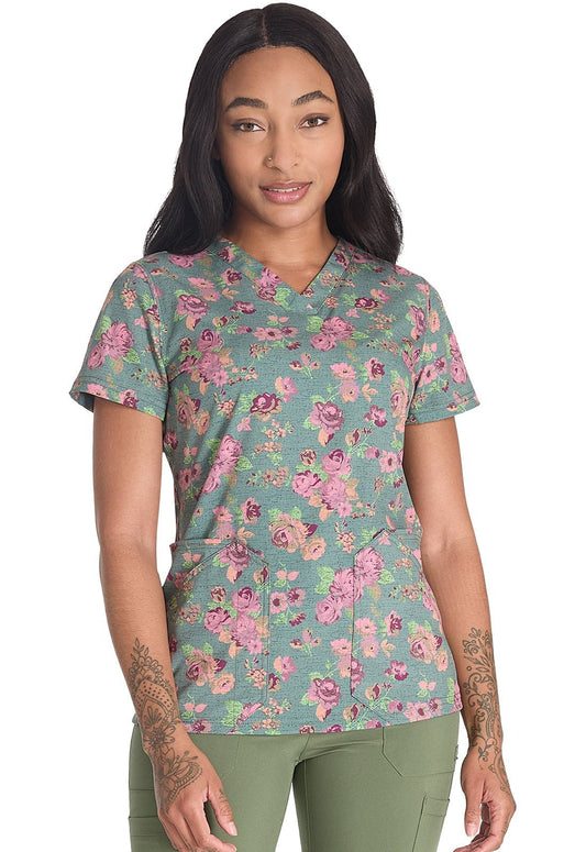 Tapestry Tale Dickies Print V Neck Scrub Top DK667 TPTL - Scrubs Select