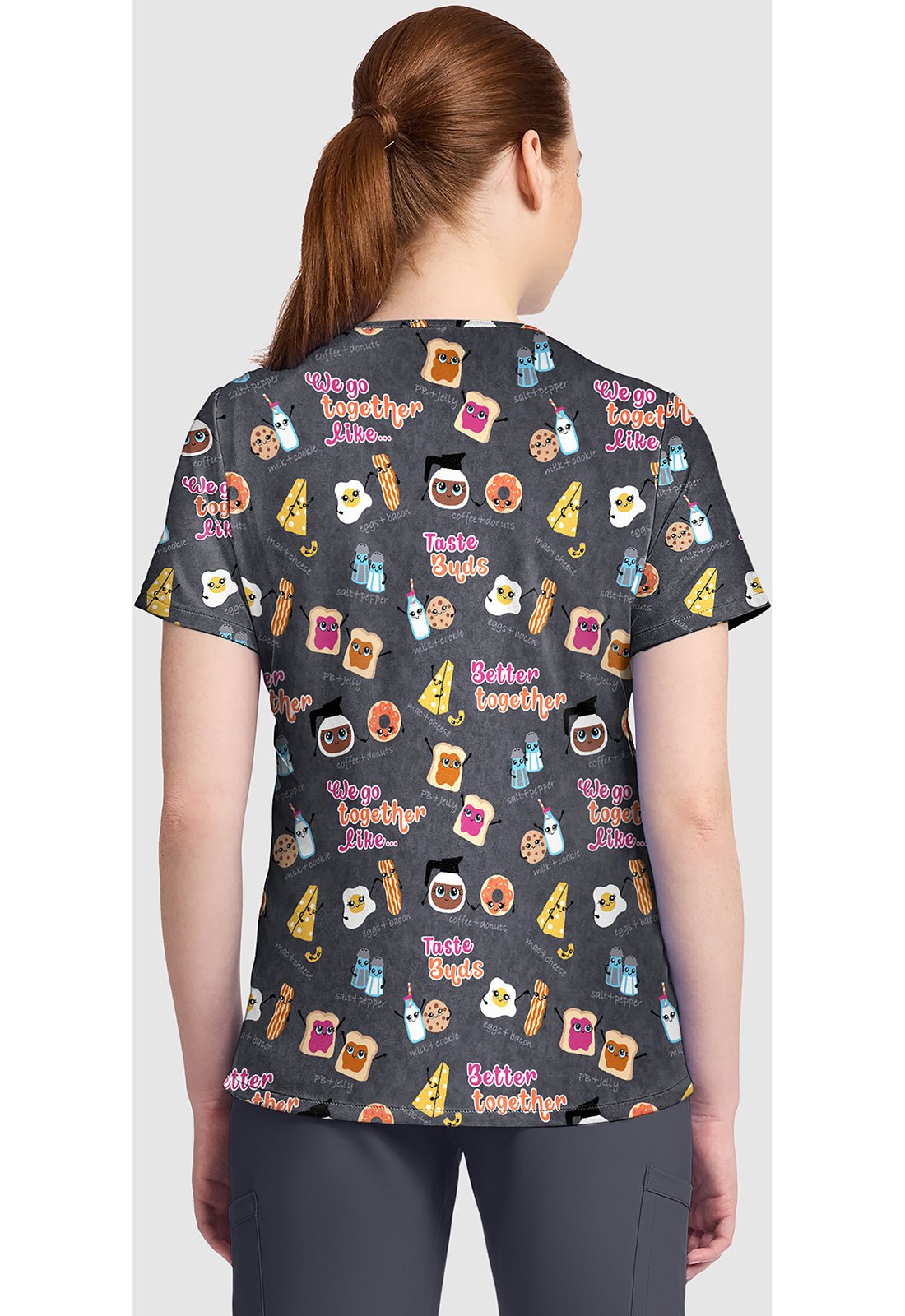 Taste Buds Cherokee Print V Neck Scrub Top CK857 TEBD - Scrubs Select