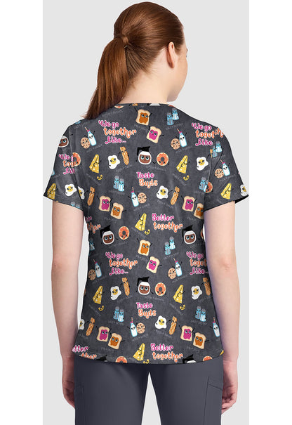 Taste Buds Cherokee Print V Neck Scrub Top CK857 TEBD - Scrubs Select