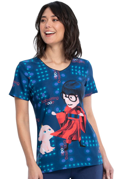 The Incredibles Tooniforms Licensed Disney V Neck Scrub Top TF626 ICTT - Scrubs Select