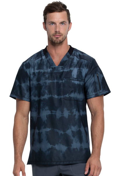 Tie Dye Dickies Print Men's V Neck Scrub Top DK613 TYDI - Scrubs Select
