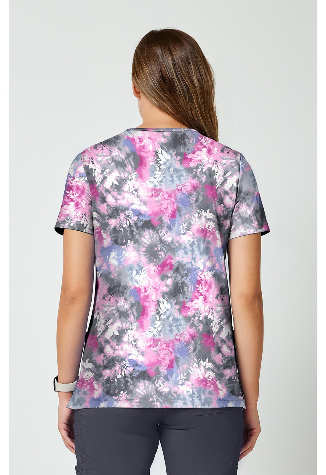 Tie Dye Petals Cherokee Achieve Scrubs V Neck Top CK00010 TYPL - Scrubs Select