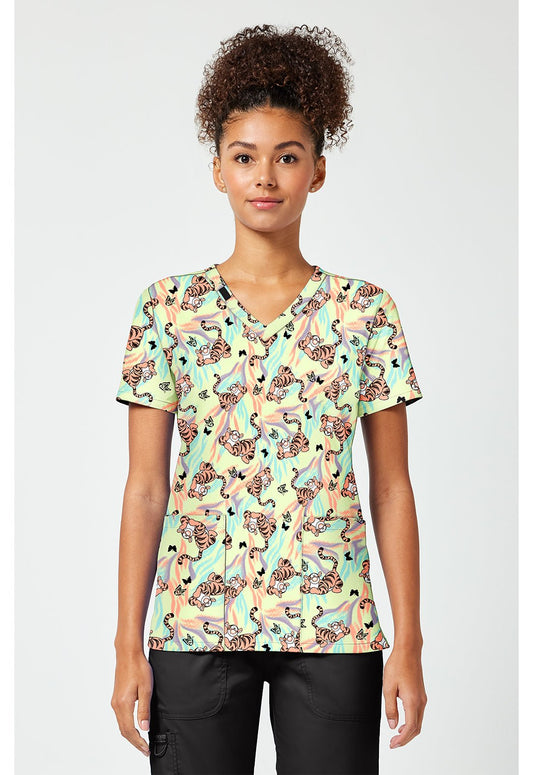 Tigger Tooniforms Disney Winnie The Pooh V Neck Scrub Top TF796 PHWR - Scrubs Select
