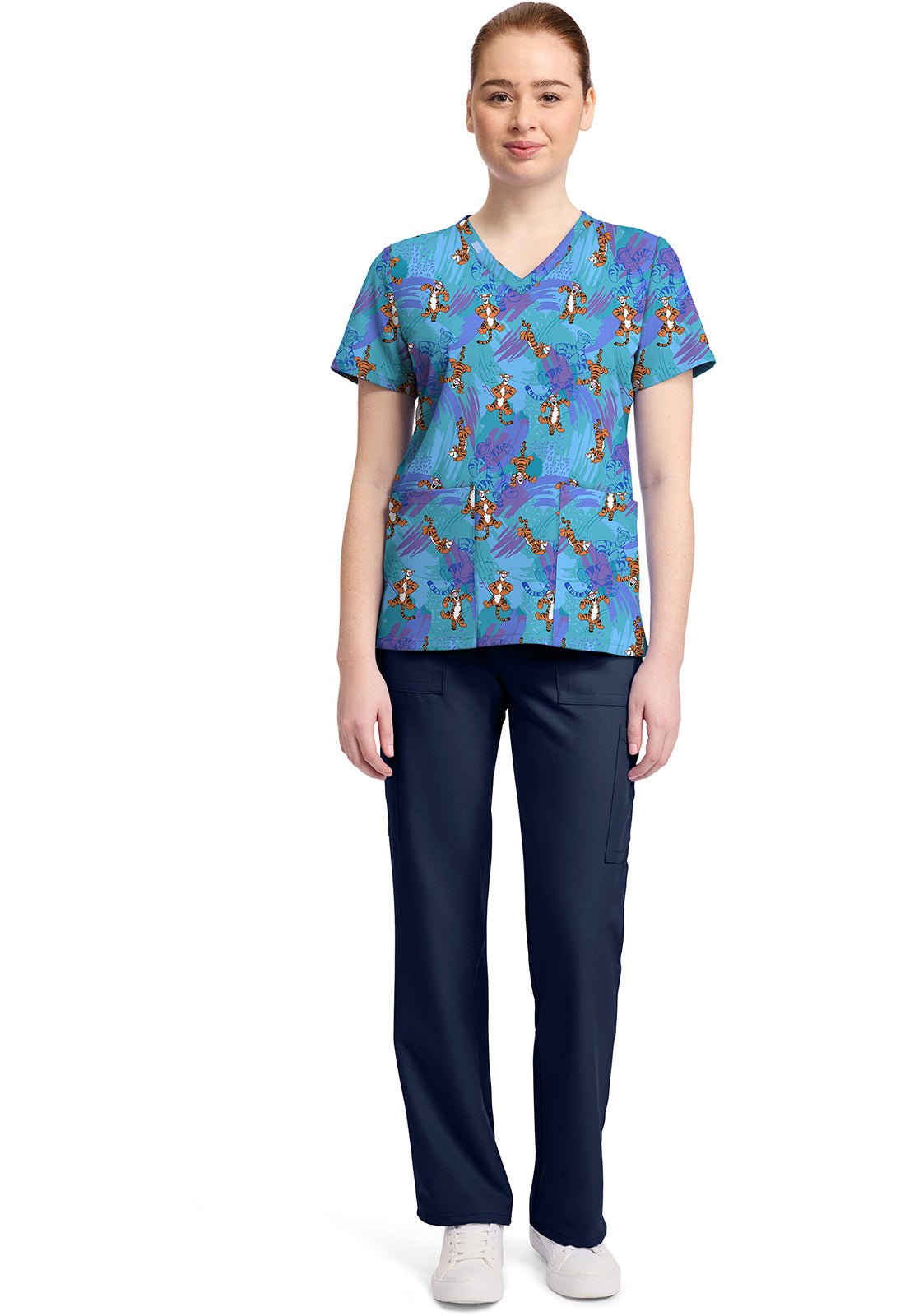 Tigger Tooniforms Licensed Disney Winnie The Pooh V Neck Scrub Top TF796 PHRX - Scrubs Select