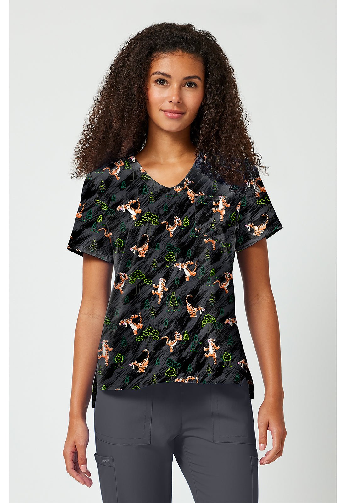 Tigger Tooniforms Licensed Disney Winnie The Pooh V Neck Scrub Top TF797 PHZF - Scrubs Select
