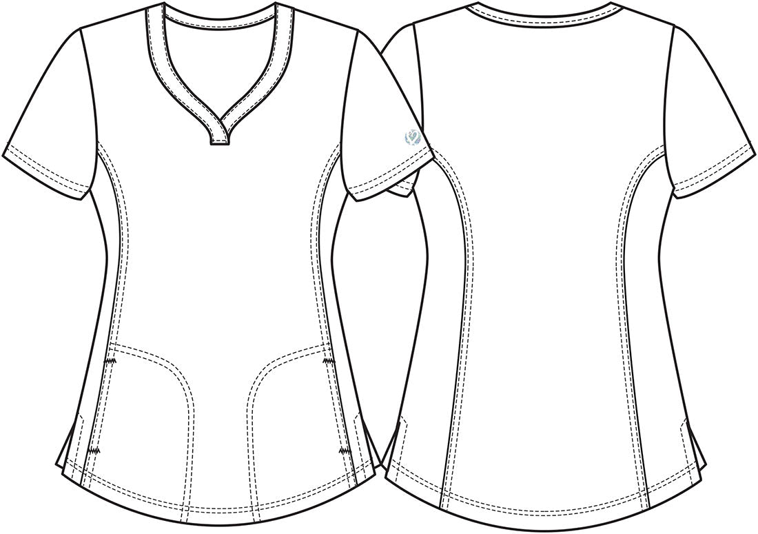 Tinker Bell HeartSoul Print Disney V Neck Scrub Top HS692 TBAL - Scrubs Select