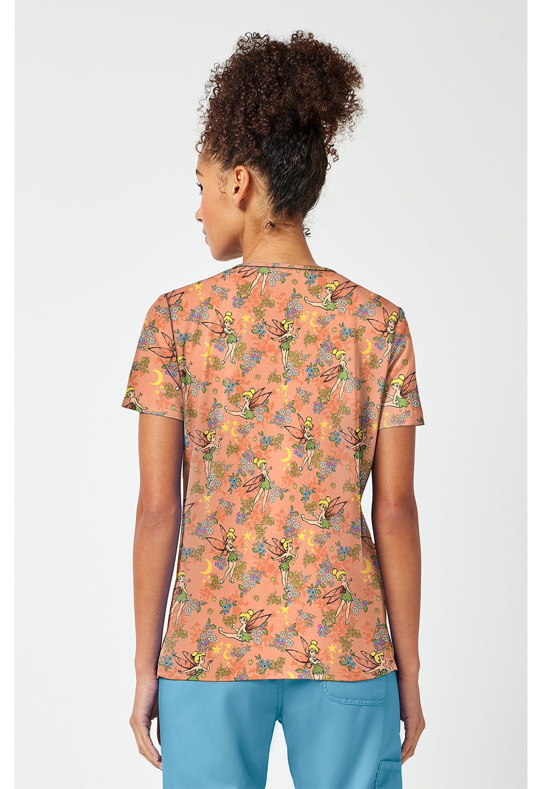 Tinker Bell Tooniforms Licensed Disney Peter Pan V Neck Scrub Top TF796 TBXP - Scrubs Select