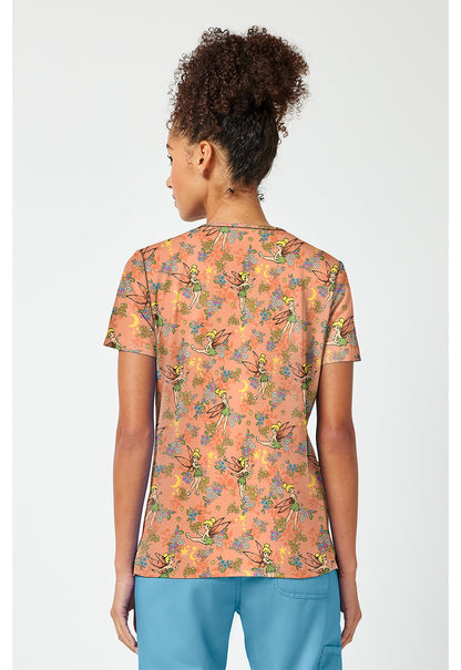 Tinker Bell Tooniforms Licensed Disney Peter Pan V Neck Scrub Top TF796 TBXP - Scrubs Select