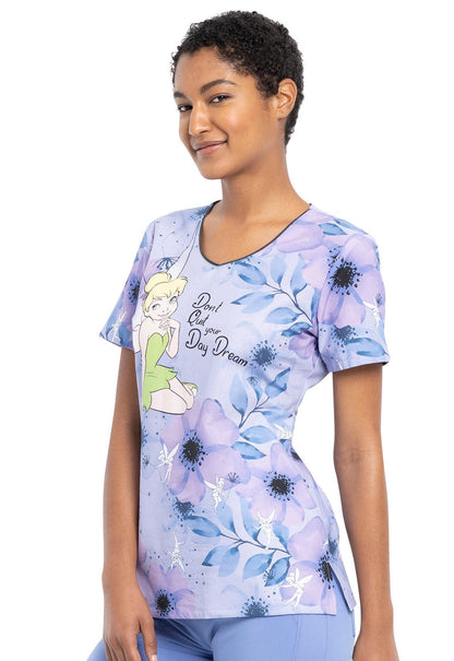 Tinker Bell Tooniforms Licensed Disney V Neck Scrub Top TF626 TBDQ - Scrubs Select