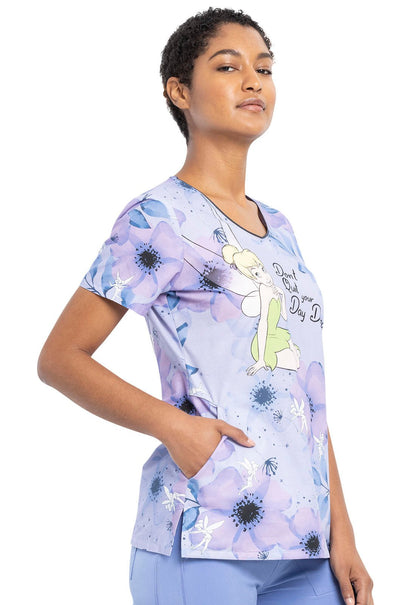 Tinker Bell Tooniforms Licensed Disney V Neck Scrub Top TF626 TBDQ - Scrubs Select