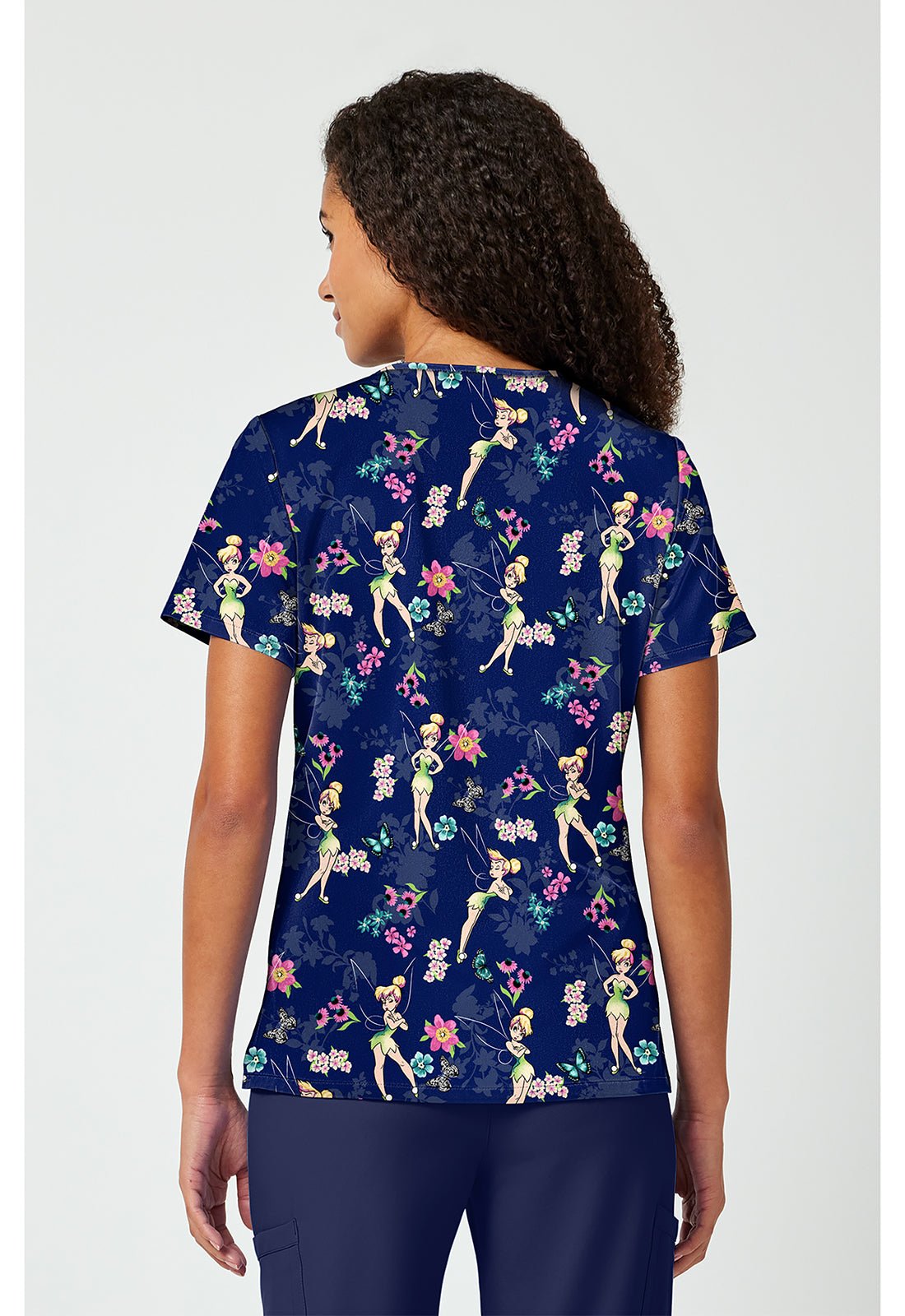 Tinker Bell Tooniforms Peter Pan Disney V Neck Scrub Top TF797 TBJD - Scrubs Select