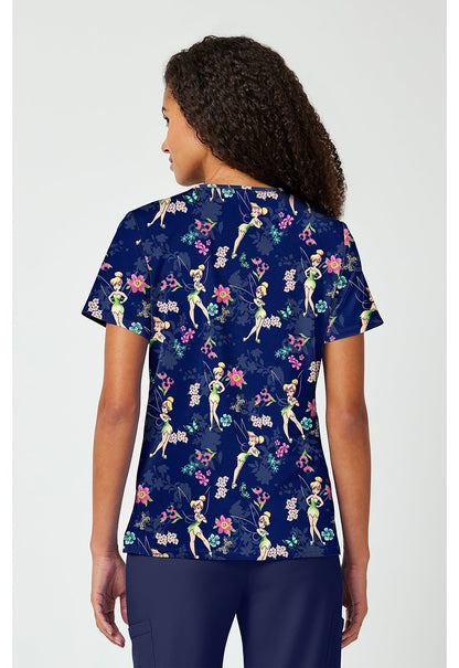 Tinker Bell Tooniforms Peter Pan Disney V Neck Scrub Top TF797 TBJD - Scrubs Select