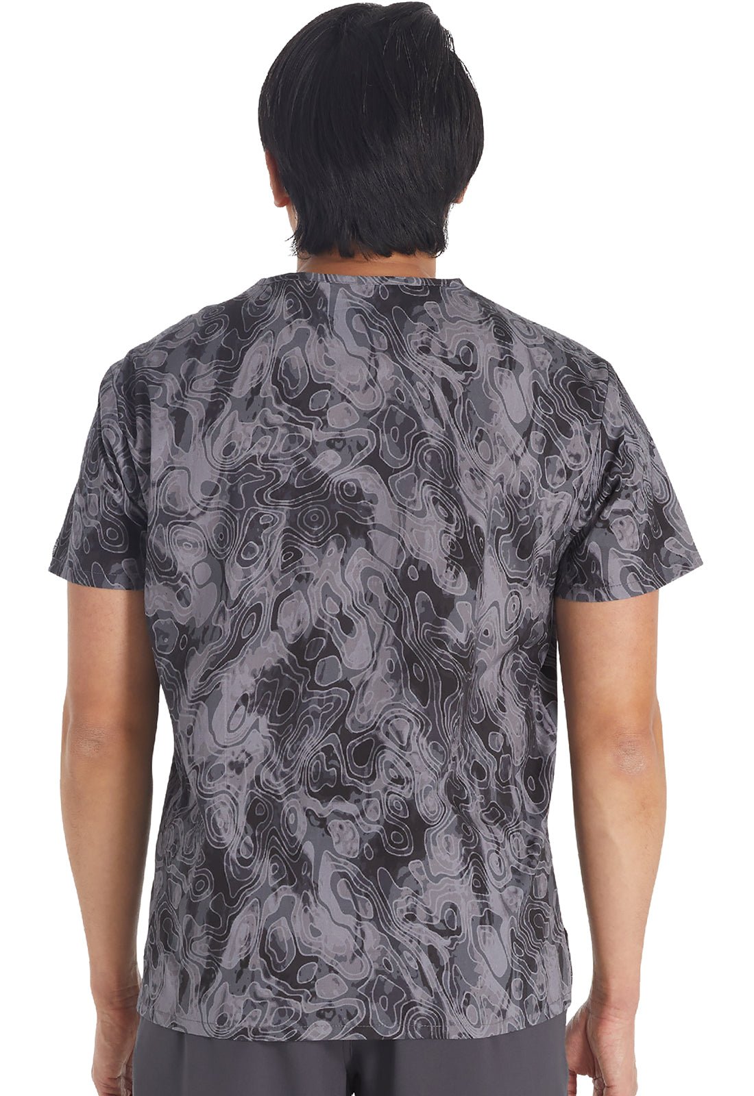 Tonal Topography Dickies Print Men's V Neck Scrub Top DK725 TLTY - Scrubs Select