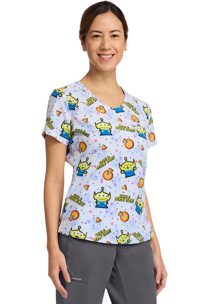 Toy Story Tooniforms Disney Rounded V Neck Scrub Top TF786 TSHA - Scrubs Select