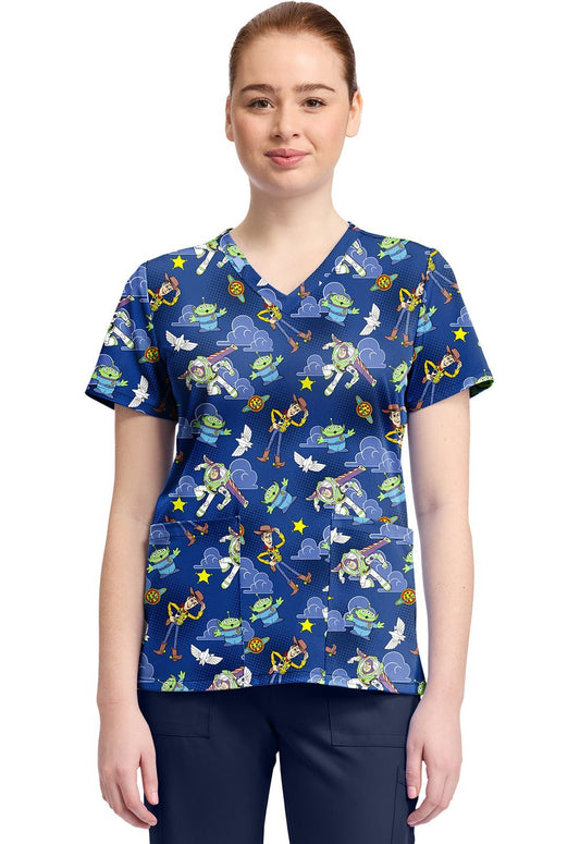 Toy Story Tooniforms Licensed Disney V Neck Scrub Top TF796 TSAR - Scrubs Select