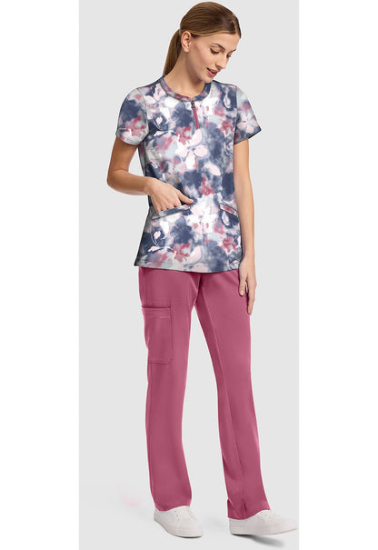 Tranquil Floral Healing Hands Amanda Print Scrub V Neck Top HH911 TQFR - Scrubs Select