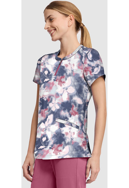 Tranquil Floral Healing Hands Amanda Print Scrub V Neck Top HH911 TQFR - Scrubs Select