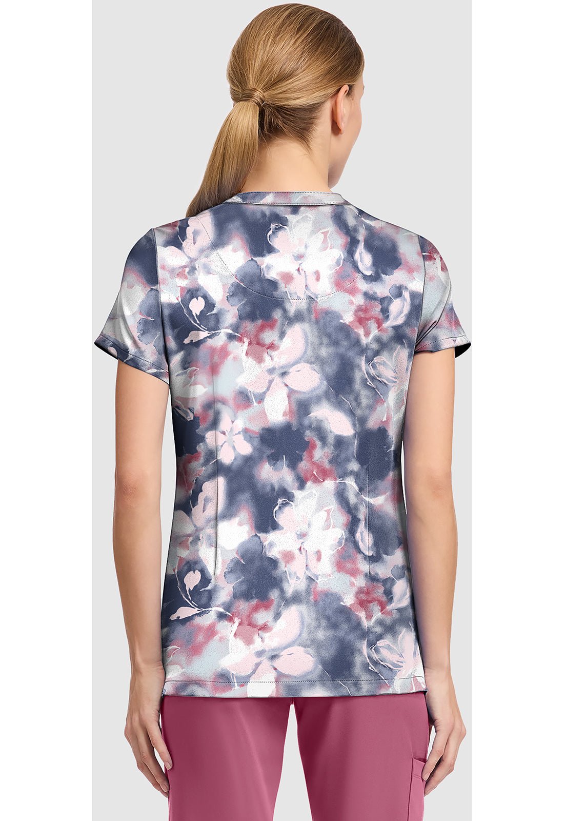 Tranquil Floral Healing Hands Amanda Print Scrub V Neck Top HH911 TQFR - Scrubs Select