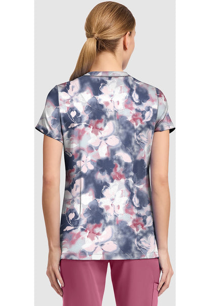 Tranquil Floral Healing Hands Amanda Print Scrub V Neck Top HH911 TQFR - Scrubs Select
