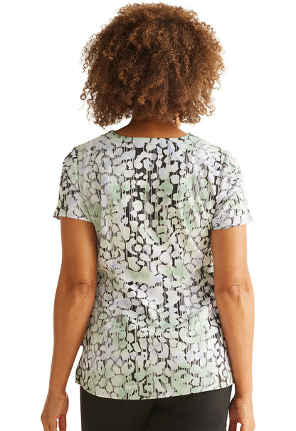 Transitional Skin Healing Hands Print Scrub V Neck Top 2266 TRSK - Scrubs Select