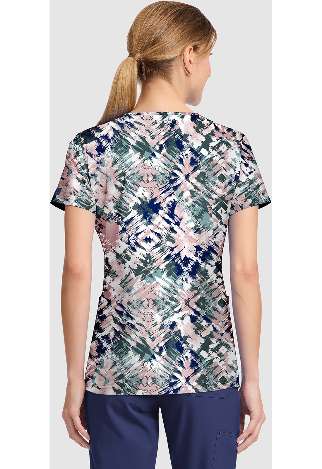 Tribal Tie Dye Dickies Print V Neck Scrub Top DK667 TLTI - Scrubs Select