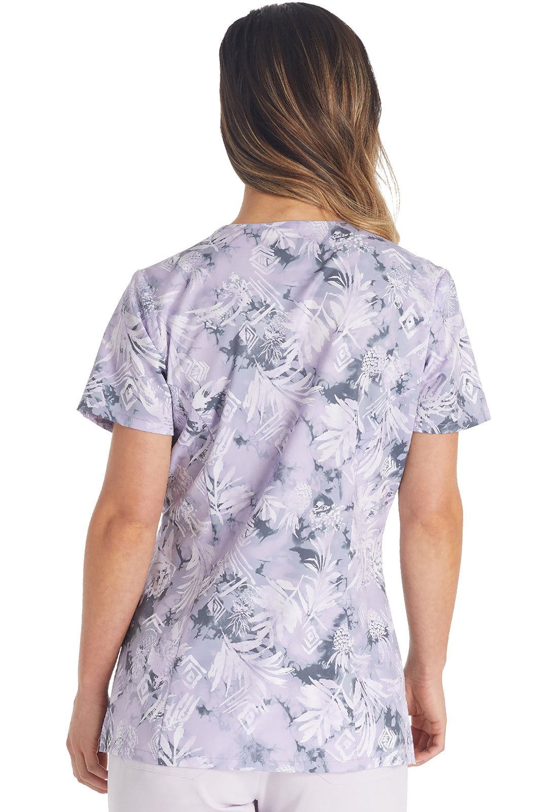Tropic Distress Dickes EDS Print V Neck Scrub Top DK616 TPDS - Scrubs Select