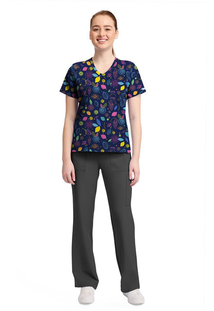 Tutti Frutti Cherokee Print V Neck Scrub Top CK857 TUFU - Scrubs Select