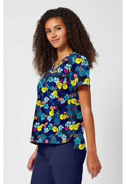 Tweety Bird Tooniforms Licensed Looney Tunes V Neck Scrub Top TF797 LTPW - Scrubs Select
