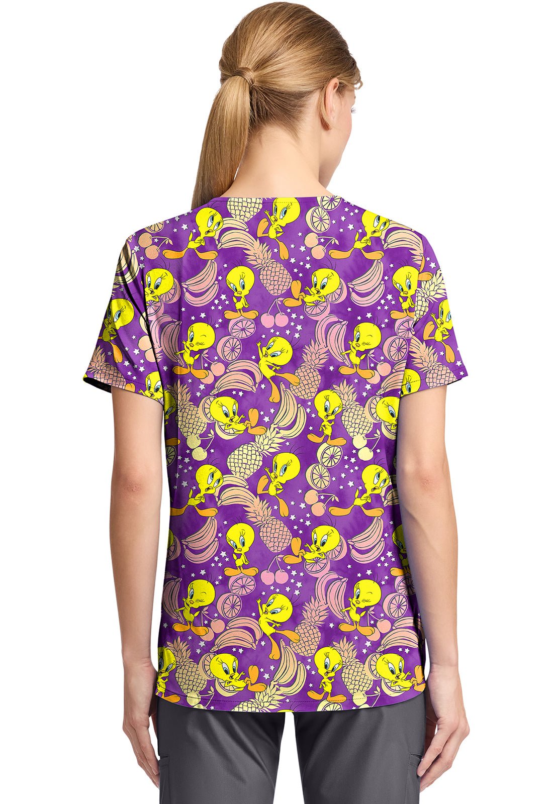 Tweety Tooniforms Licensed Looney Tunes V Neck Scrub Top TF797 LTPD - Scrubs Select