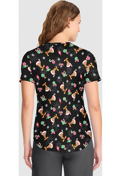 Tweety Tooniforms Looney Tunes Christmas V Neck Scrub Top TF737 LTGI - Scrubs Select