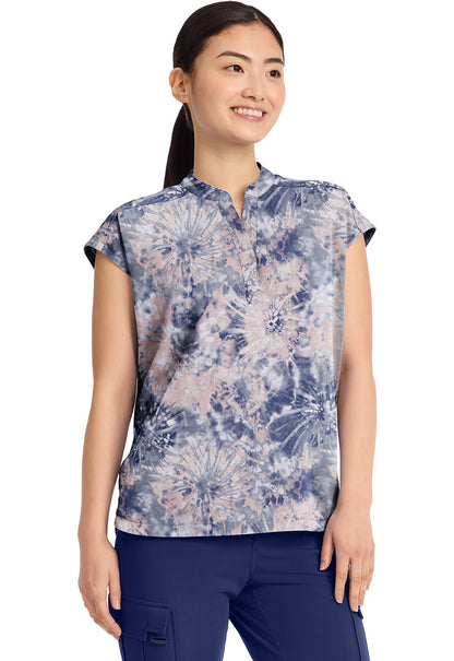 Twilight Tie Dye Healing Hands Journey Print Scrub V Neck Top HH912 TWTD - Scrubs Select