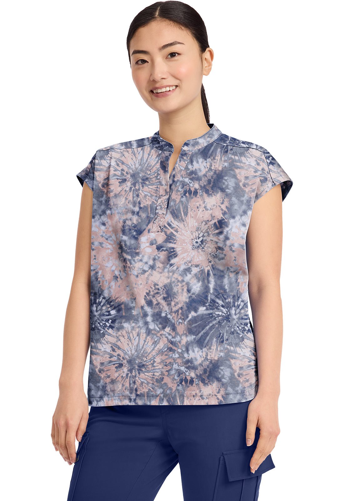 Twilight Tie Dye Healing Hands Journey Print Scrub V Neck Top HH912 TWTD - Scrubs Select
