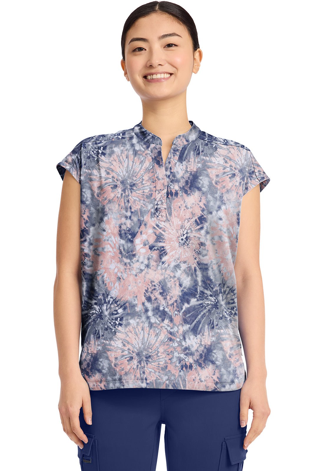 Twilight Tie Dye Healing Hands Journey Print Scrub V Neck Top HH912 TWTD - Scrubs Select