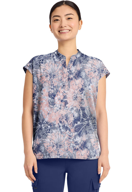 Twilight Tie Dye Healing Hands Journey Print Scrub V Neck Top HH912 TWTD - Scrubs Select