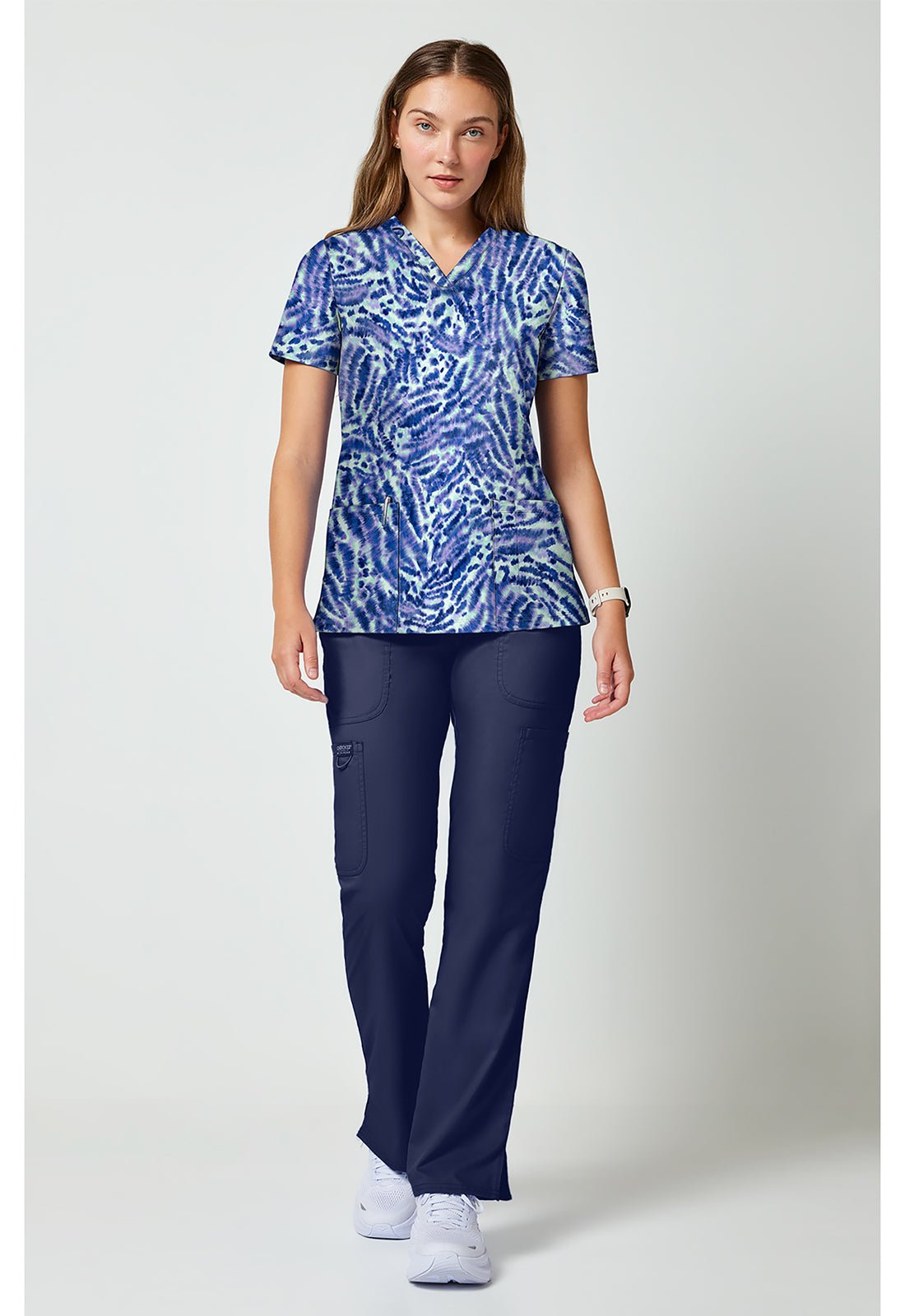 Twirled Tiger Cherokee Achieve V-Neck Scrub Top CK00010 TWTI - Scrubs Select